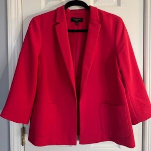 Talbots Red Pink Blazer Open Front Size 12P